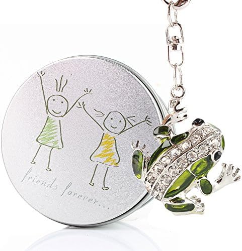 Anvor® Friends Forever Green Crystal Cute Frog 16G USB Memory Stick Flash Drive with Key Chain Metal Box Packing Creative Novelty Gift / Present for Child Son Boy Girl