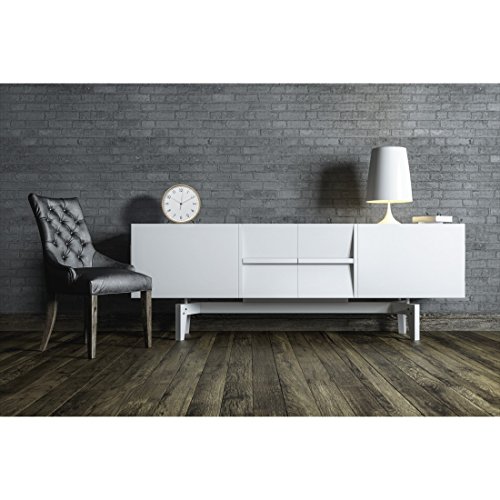 Hama Tischuhr HG-220, Holz, geräuscharme Uhr ohne Ticken, 22 cm Durchmesser, weiß/natur - 2