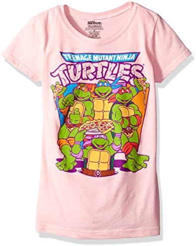 Freeze Kids Womens Girls TMNT Group Pizza Pink T-Shirt X-Large