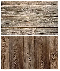 SAVIAURA 1 Sheet 2 in 1 3D Flat Lay Tabletop Double-Sided Photography Backdrop Photo Studio Flatlay Background PVC Wrinkle-Free for Small Product Shoot (Brown Wooden Plank Pattern)