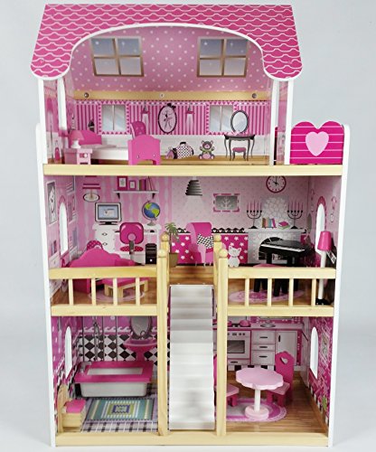 Butternut 3 Storey Wooden Dolls House & Accessories