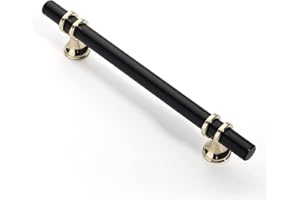 Coinkoly Lot de 10 Poignee de Meuble Cuisine Noir&Doré Poignées Entraxe 128 mm Poignet de Porte Cuisine Poignée Meuble Poignée Cuisine Poignée poignée de chambre à coucher CK-EU0004