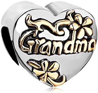 OutCharmed Grandma Heart Love Charm Beads Fit European Charm Bracelets