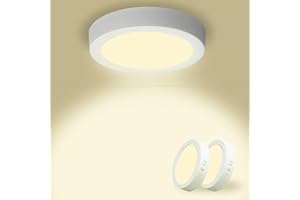 Yexati 2 Pezzi Plafonieraiera LED Soffitto Circolare 15W 1800LM, Plafoniera Superficie LED 4500K Bianco Neutro, Driver Incluso. IP44 Angolo 120 para Dormitorio Cocina Salon Baño Comedor 170 * 28Hmm