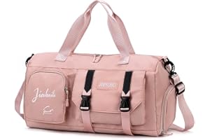 Sac de Voyage Sac de Sport Femme, HOUSTAR Sac de Gym de Sport avec Compartiment à Chaussures, Sac De Sport Léger Grande Capacité pour Sac de Sport de Voyage, Duffle Bag Sac de Weekend