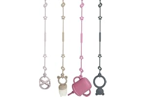 TERJBG 4 Stück Baby Spielzeug Schnullerkette Silikon Cup Catcher, Sicherheitsgurte für Spielzeug, BPA-frei, Lebensmittelqualität Silikon Trinkbecher Halteriemen Für Kinderwagen Hochstuhl Autositz