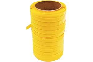 TROJAN PACKAGING Trojan Heavy Duty Strapping Roll 12mm Wide Yellow Economy Size Pastic Hand Pallet Banding 100m 310kg Brake Strain