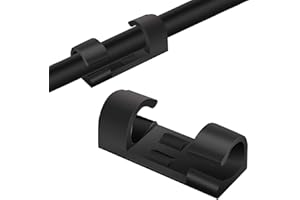 JeoPoom 20 Pezzi Fermacavo Autoadesivo, Clip Cavo Fermacavi Supporto, Ganci Fermacavi con Adesivo 3M, Gestione Cavi Organizer per Cavi da Scrivania(Nero)
