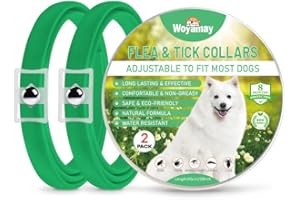 WOYAMAY Collar Antiparasitario Perros, Collar Antipulgas Perros, Eficaz Collar Perro Antiparasitario, Válido para 8 Meses, 65cm Impermeable Anti Garrapatas para Perros De Todos Los Tamaños Verde, 2 Pcs