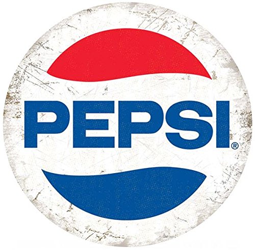 Original Metal Signs Round Pepsi Button Vintage Metal Sign, 30 cm