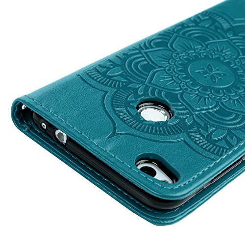 Funda Huawei P8 Lite 2017 Libro de Suave Cuero Impresi  n PU Premium - Mavis s Diary Carcasa Con TPU Silicona Case Interna Suave Soporte Plegable Ranuras para Tarjetas y Billetera Cierre Magn  tico - Dise  o de atrapasue  os  azul