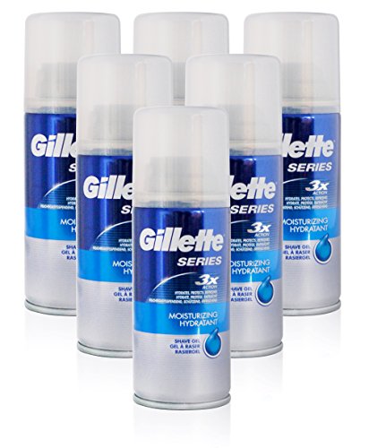 6x Gillette Series CONDITIONING Mens Shaving Gel Cocoa Butter 75ml TRAVEL SIZE
