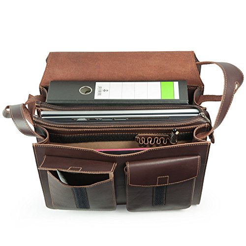 Gro  e Aktentasche   Lehrertasche Gr    e XL aus Leder  f  r Damen und Herren  Braun  Jahn-Tasche 676