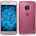 Price comparison product image PhoneNatic Silicone Case compatible with Lenovo Moto G5 - transparent pink Cover + protective foils
