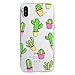 Produktbild Handyhülle für iPhone X, Schutzhülle Silikon für iPhone X, Ultra Dünn Case für iPhone X Hülle Transparent Silikon TPU Kristall Klar Etui Tasche Cover mit Muster Flexibel Hülle Bunt Kreative Design Bumper Schale Ultra Slim Case Handy Schutz Hüllen Durchsichtig Weiches Leicht Kratzfest Gummi Stoßfest, Hancda Soft Handytasche Silikonhülle für iPhone X + Schutzfolie + Schwarz Stift Stylus - Kaktus