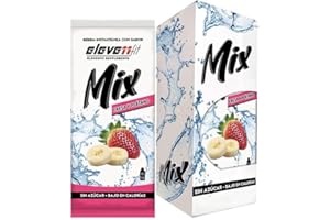 ELEVENFIT Eleven Fit Mix Instantáneo Sabor Plátano Y Fresa | Prepara 1.5L de Bebida Saludable, Sin Azúcar y Baja en Calorías | Ideal para Mezclar con Agua y Mejorar tu Dieta | Caja de 12 Sobres