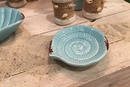 LS Design Fossil Deko Schale Badezimmer Bad Seifenschale Maritim Shabby Türkis - 4