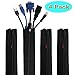 Price comparison product image Cable Management Sleeve, Hikig Cord Organizer System - 19.5" Portable Nylon Cable Sleeve with Zipper, Wire Cover, Cable Wrap, Cord Sleeves for TV, Computer, Office, Home Entertainment, 4 Pack - Black