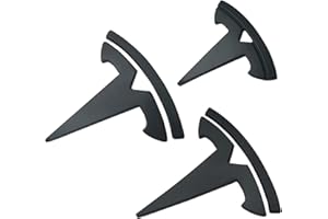 fibhyrtingy 3 Pcs/Set for Model 3 Emblem Badge Sticker Cover,Car Front/Rear/Steering Wheel Emblem Logo Sticker Decals Accessories (fit Model3 Matt Black)