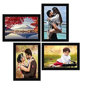 LYONIC Wood Photo Frame with Hanging Hooks Set of 4| 6