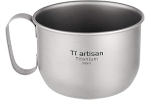 Lixada Taza de café de 500 ml, taza de agua de titanio, taza de café al aire libre, camping, senderismo, mochilero