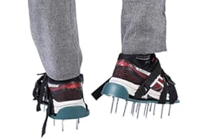GOTOTOP Chaussures d'aérateur de pelouse, Chaussures à Pointes avec Pointes Courtes de 25mm pour Scarificateur de Pelouse Ou de Cour