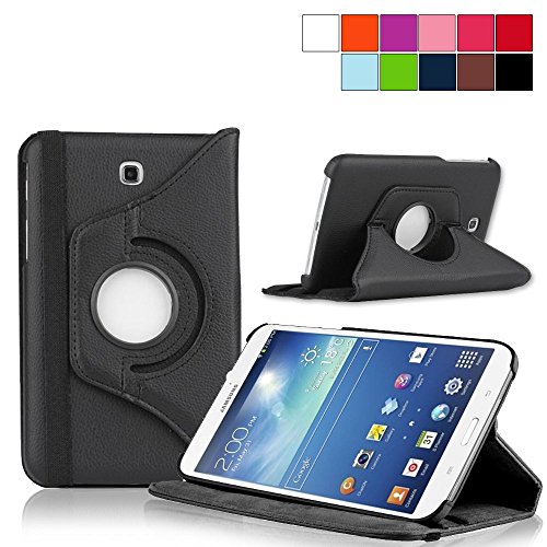 COOVY® Funda para Samsung Galaxy Tab 4 7.0 SM-T230 SM-T231 SM-T235 Smart 360º Grados ROTACIÓN Cover Case Protectora Soporte | Color Negro
