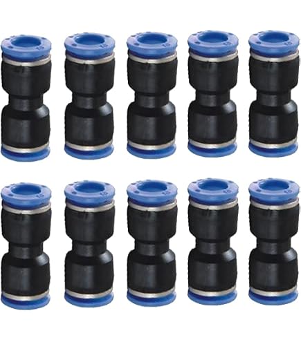 5x Pneumatic Straight Connector – 6mm To 6mm One Touch Push In – PU6-6