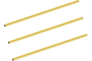 LAVMHAB Round Brass Tube 2.5mm OD x 0.2mm Wall Thickness x 200mm Length, Seamless Round Brass Pipes Tubing for DIY Craft (3 Pcs)
