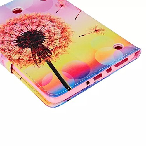 Galaxy Tab A 9.7 SM-T550 Hülle, Deenor Dandelion Series PU Leather Cover Stand Flip Schutzhülle für Samsung Galaxy Tab A 9.7 SM-T550. (Pink dandelion) - 4
