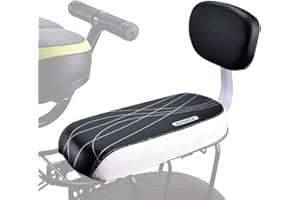 alouweekuky Asiento De Bicicleta para Niños con Respaldo, Reposabrazos Y Reposapiés Juego De Accesorios para Asiento Trasero De Cojín De Cuero PU para Bicicleta MTB para Niños (Bicycle Cushion)