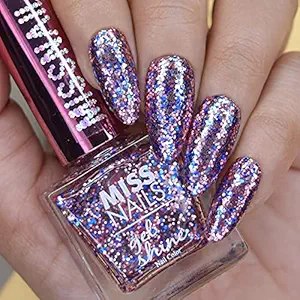 Miss Nails 15 Toxic Free Nail Color Gel Like Shine Finish Gel Shine Collection (8 ml) (Lovers Island)