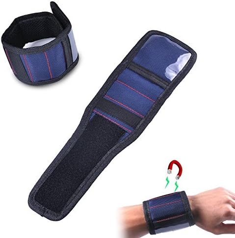 Aoxsen Magnetic Wrist Band Strap Holder Tool Bag for Screws and Nails Small Metal Kits Adsorption, DIY Tool Organizer