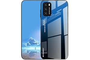 UPLAI Funda para Xiaomi Redmi Note 10 5G / Poco M3 Pro 5G, Ultra Delgado Degradado de Color Vidrio Templado Antigolpes Carcasa, Silicona TPU Suave Elegante Estuche Caso.Azul Negro