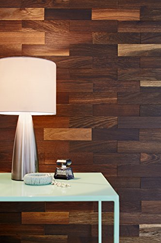 wodewa Eiche tabak Echtholz, 3D-Optik, 200 x 50mm Massivholzriemchen Wandverkleidung Holz Paneele Holzfliese - 3