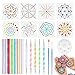 Produktbild Set mit 24 Mandala Dotting Tools inkl. Acrylstäben, Doppelspitzen-Kugel-Eingabestifte, Farbtablett, Schablonen und Pinseln für Steinmalerei, Kinder-Handwerk, Nail-Art