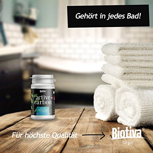 Aktivkohle „Active Carbon“ – Das ORIGINAL von Biotiva® // 25g reine Aktivkohle | Natürliches Zahnaufhellung-Pulver aus Kokosnuss | Für Zahnbleaching und Peel-Off-Maske (Schwarze Gesichtsmaske, Blackhead) gegen Mitesser, Akne und unreine Haut – MADE IN GERMANY (auch: Activated Charcoal Teeth Whitening) - 7