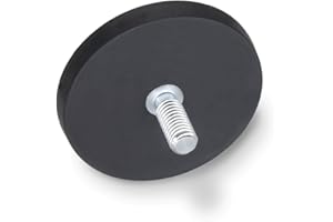 GANTER NORMELEMENTE Ganter Norm elementi – Halte Magnete con gambo filettato e rivestimento in gomma, 1 pezzi, nero, GN 51.3-66 ND SW