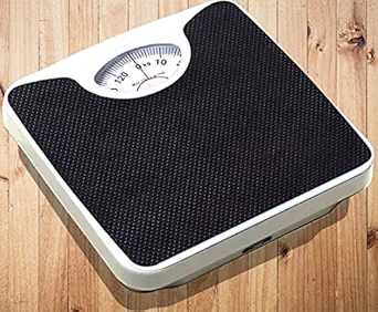 Amazecare BR9204 Personal Bathroom Manual Weight Machine Human Body Analog Mechanical Weighing Scale Weighting Capacity upto 120kg with Zero Adjustable Tare (Black)