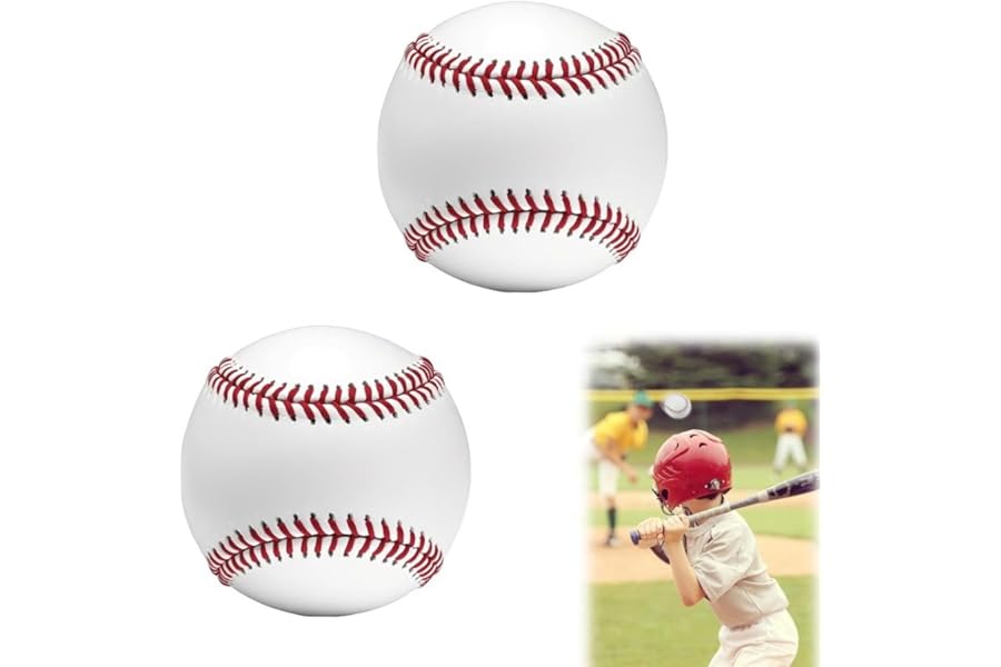 Wgewfhdf 9 Inch Baseball Set of 2 - Premium Hard Leather Construction for Maximum Durability & Performance, Training Sports Practice Baseballs for Youth and Adult Leagues, Match & Outdoor Games