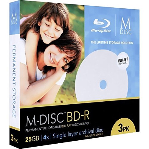MILLENNIATA 3x BD-R M-DISC printable SlimCase 25GB 1-4x Storage 1.000 year - 2