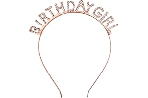 Bliceon Birthday Girl Headband Crown Tiara with Rhinestones for Women and Girls - Rose Gold
