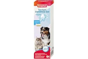 BEAPHAR – Gel dentifrice pour chien et chat – Nettoyage des dents sans brossage ni rinçage – Combat la plaque dentaire, la formation de tartre et la mauvaise haleine – Goût foie – Tube 100 g