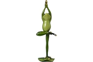 Swtgaah Statue de Grenouille Yoga Décorative, environ 20 cm, statue en résine pour décoration de maison, bureau ou chambre (posture d’arbre)