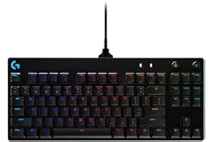 Logitech G PRO TKL Teclado Gaming Mecánico sin teclado numérico, Teclas GX-Clicky Azules, RGB LIGHTSYNC, Diseño portátil para esports, Cable Micro USB Desmontable, Disposición QWERTY US - Negro
