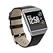 Produktbild for Fitbit Ionic Leather Band Accessory Band Bracelet Watchband Band Length 230mm or 200mm (Band Length 200mm, Schwarz)