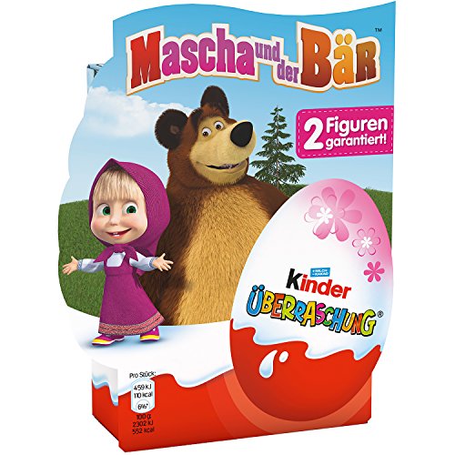 Preisvergleich Produktbild Kinder Überraschung / Überraschungsei MASCHA UND DER BÄR (4 Eier je 20 g) ZWEI FIGUREN GARANTIERT