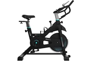 Cecotec Bicicleta Estática Indoor con Volante de Inercia de 16 a 25 Kg DrumFit Indoor 20000 Race. Pulsómetro, Pantalla LCD, Soporte Dispositivos y Botella, Manillar Deportivo, Ruedas, Sillín Ajustable