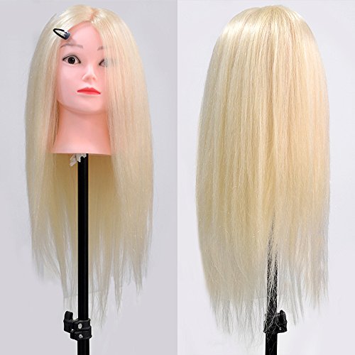 Neverland Beauty 24" 50% Real Hair Hairdressing Equipment Training Head With Free Clamp For College and Professional Use Blonde #613