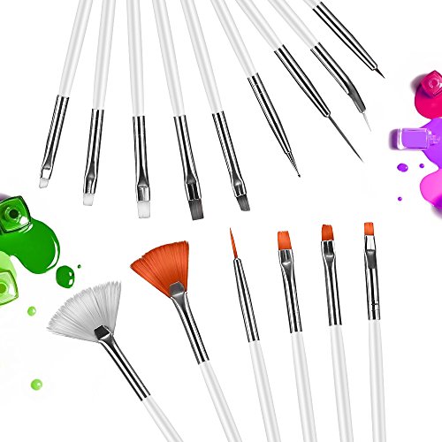 Zogin 20pc Nail Art Pinsel + Punktierung Werkzeuge, Nagelkunst-Design zum Malen, Detaillieren,Punktieren Ideal für Natur-, Acryl- und Gelnägel - 4